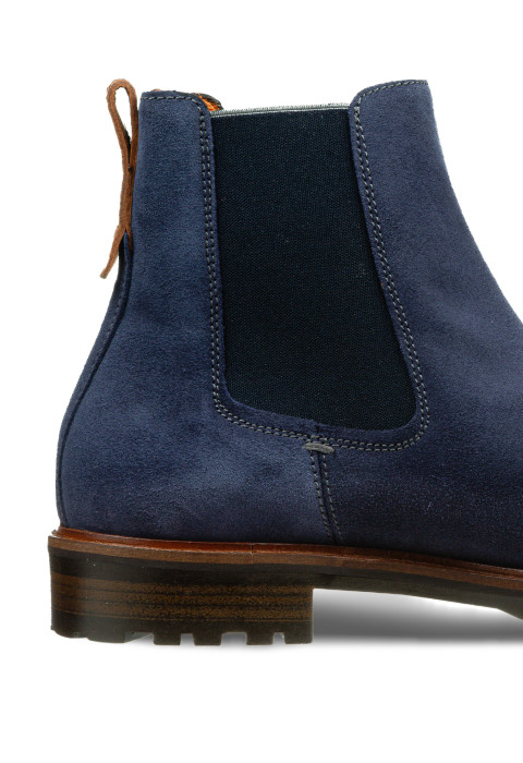 Navy blauw suède Rigi chelsea boot