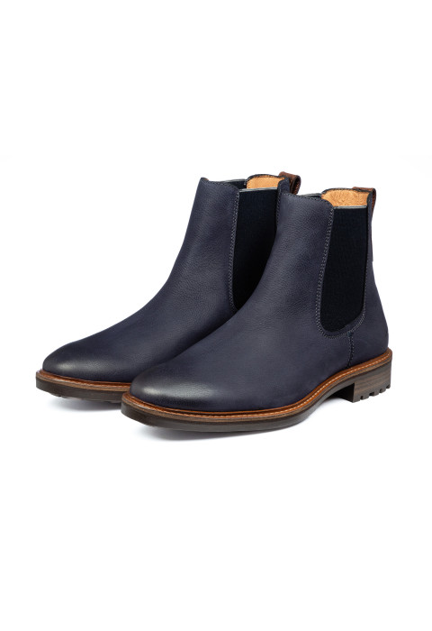 Navy blauw Nubuck Rigi chelsea boot