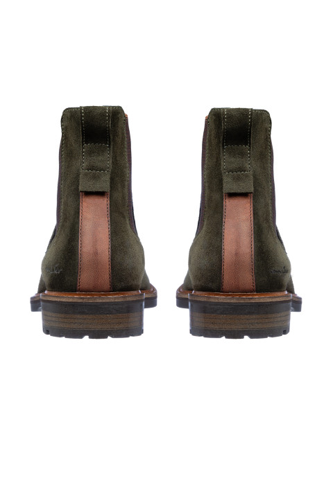 Grijs groen suède Rigi Chelsea boot