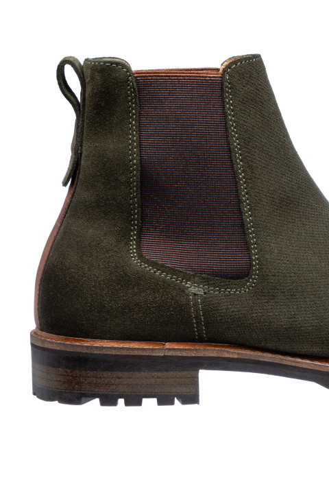 Grijs groen suède Rigi Chelsea boot