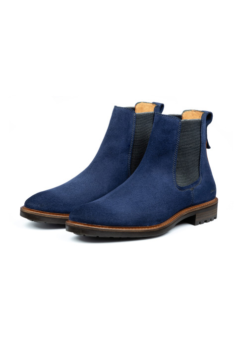 Blauw suède Rigi chelsea boot