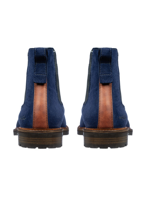 Blauw suède Rigi chelsea boot