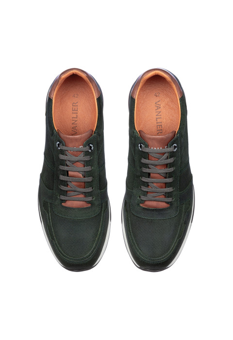 Grijs groen suède Positano sneaker