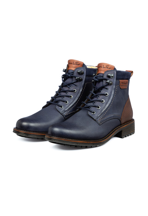 Blauw nubuck Fritz boot