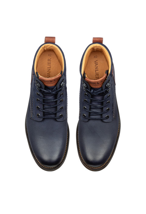 Blauw nubuck Fritz boot