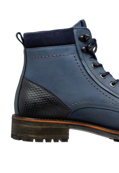 Blauw nubuck fritz boot