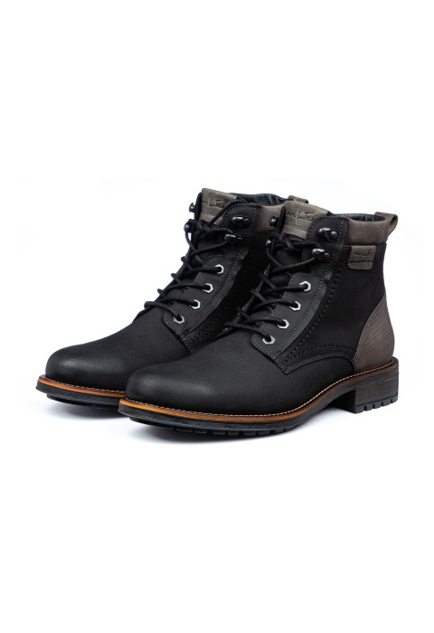 Zwart nubuck Fritz boot