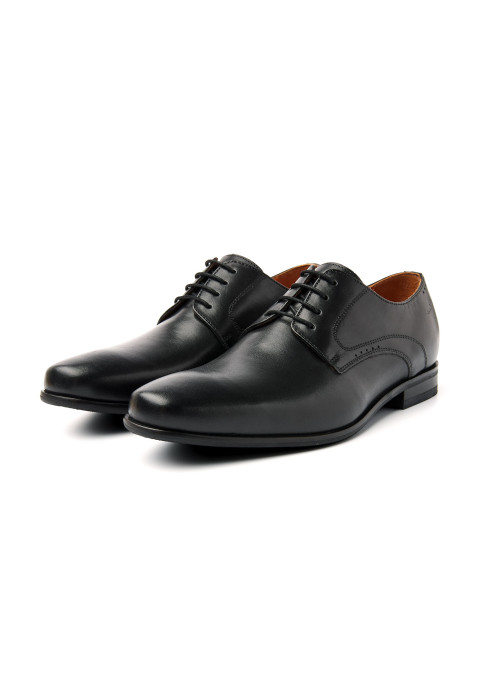 Zwart  gladleren Rhodes veterschoen