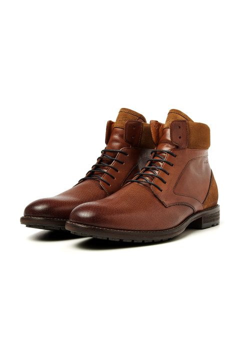 Cognac gladleren Henry boot
