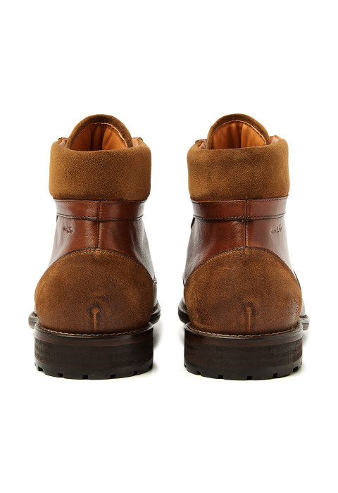 Cognac gladleren Henry boot