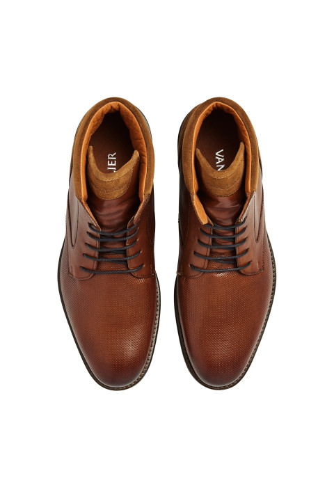 Cognac gladleren Henry boot