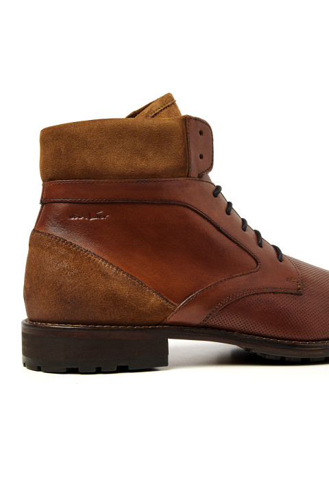 Cognac gladleren Henry boot