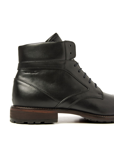 Zwart gladleren Henry boot