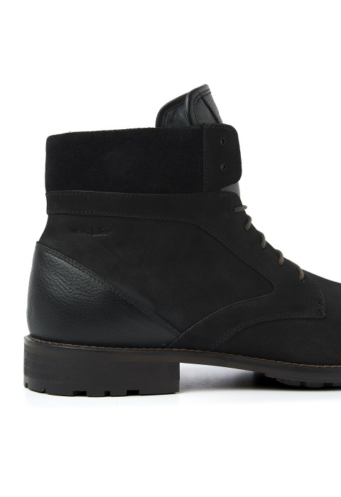 Zwart nubuck Henry boot