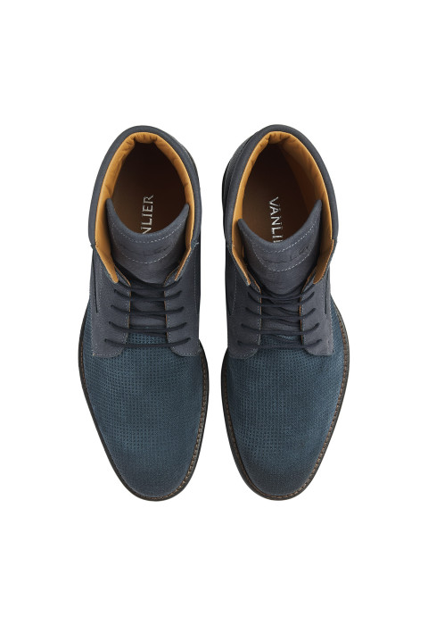 Petrol blauw suède Henry boot
