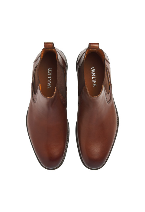 Cognac gladleren Henry chelsea boot