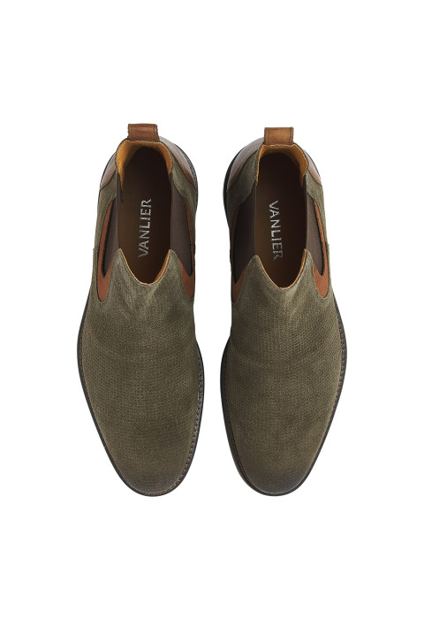 Grijs groen suède Henry chelsea boot