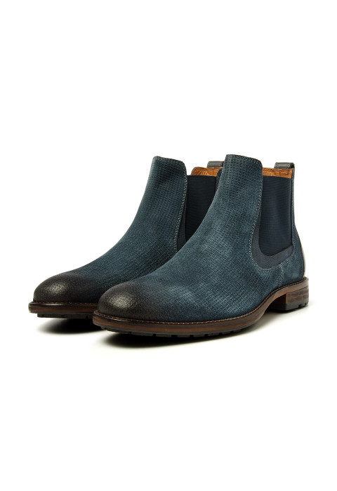 Petrol blauw suède Henry boot