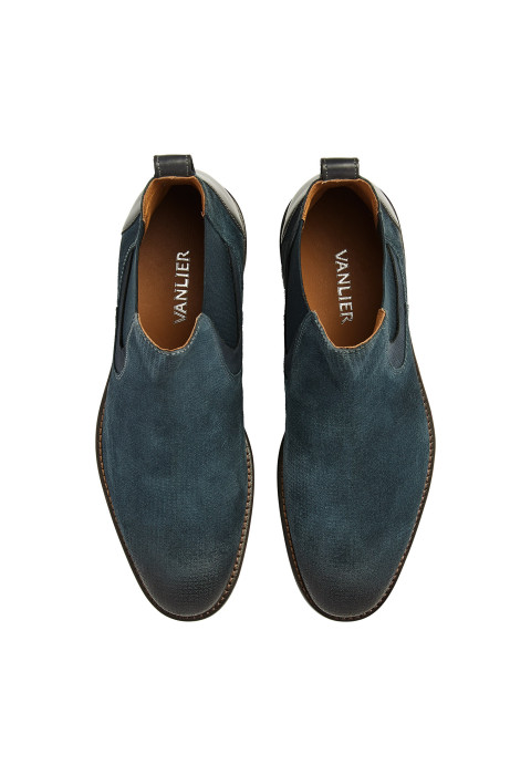 Petrol blauw suède Henry boot
