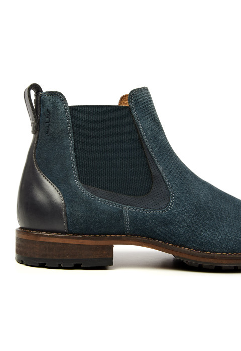 Petrol blauw suède Henry boot