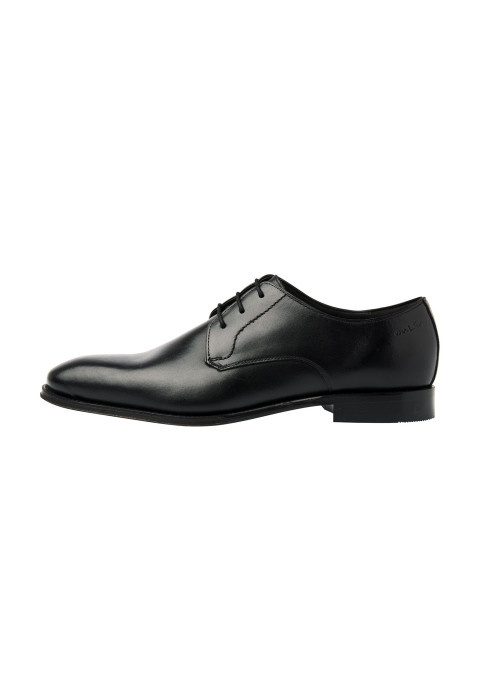 Zwart gladleren Madison veterschoen