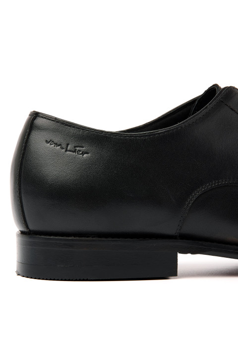 Zwart gladleren Madison veterschoen