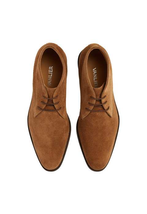 Cognac suède Madison halfhoge veterschoen
