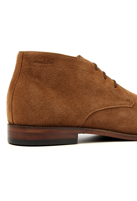 Cognac suède Madison halfhoge veterschoen