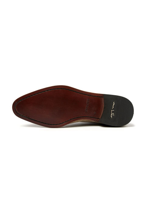 Taupe suède Madison halfhoge veterschoen