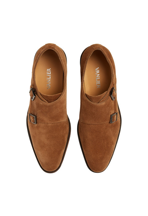 Cognac suède Madison gespschoen