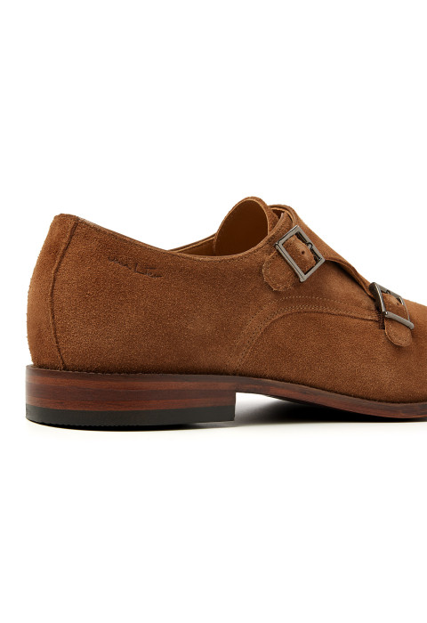 Cognac suède Madison gespschoen