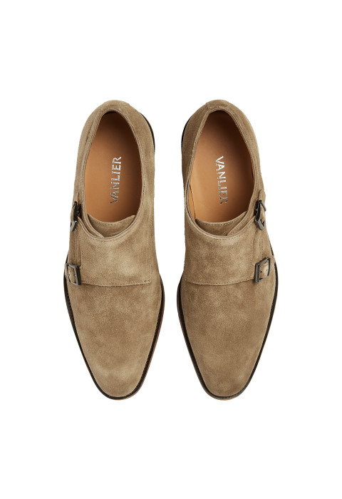 Taupe suède Madison gespschoen