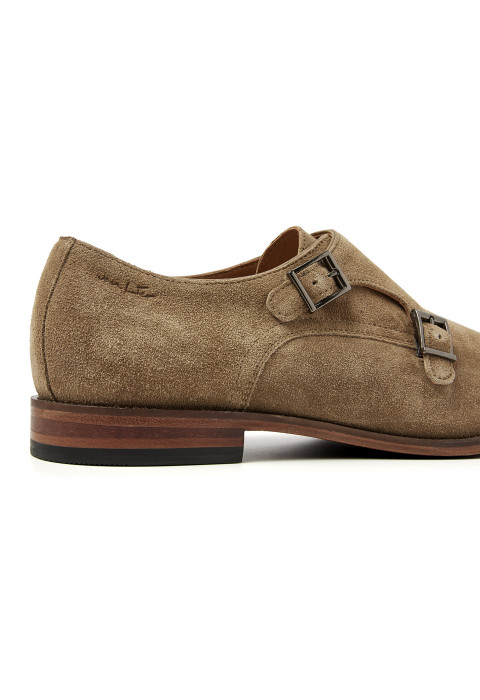 Taupe suède Madison gespschoen