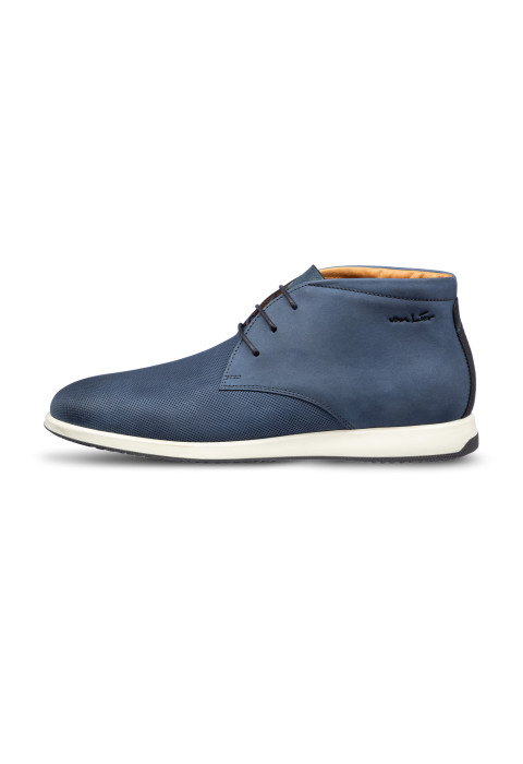 Blauw Nubuck Ticino halfhoge veterschoen