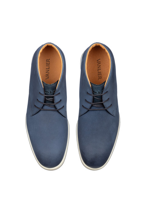 Blauw Nubuck Ticino halfhoge veterschoen