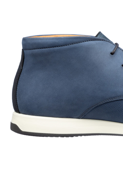 Blauw Nubuck Ticino halfhoge veterschoen