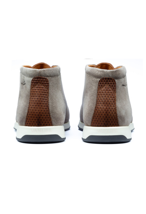 Taupe suède Ticino halfhoge veterschoen