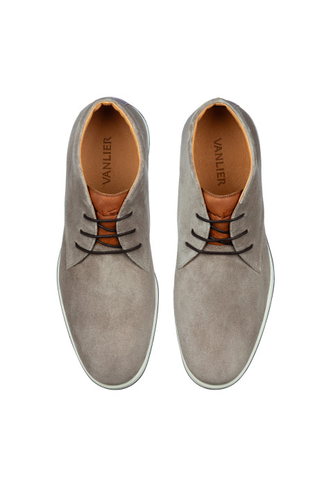 Taupe suède Ticino halfhoge veterschoen