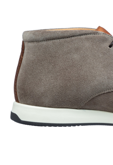 Taupe suède Ticino halfhoge veterschoen