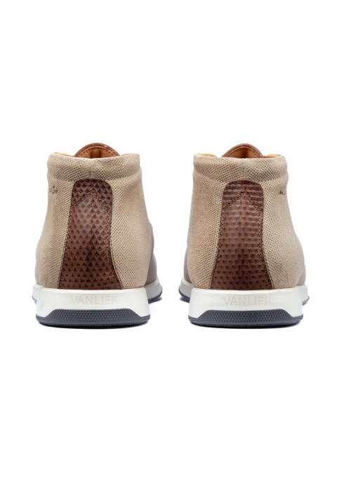 Licht taupe Ticino halfhoge veterschoen