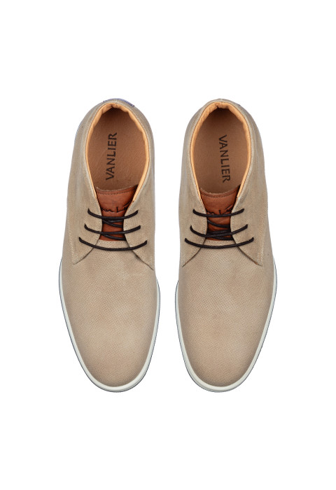 Licht taupe Ticino halfhoge veterschoen