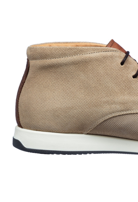 Licht taupe Ticino halfhoge veterschoen