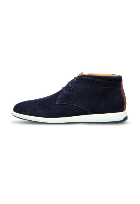 Blauw suède Ticino halfhoge veterschoen
