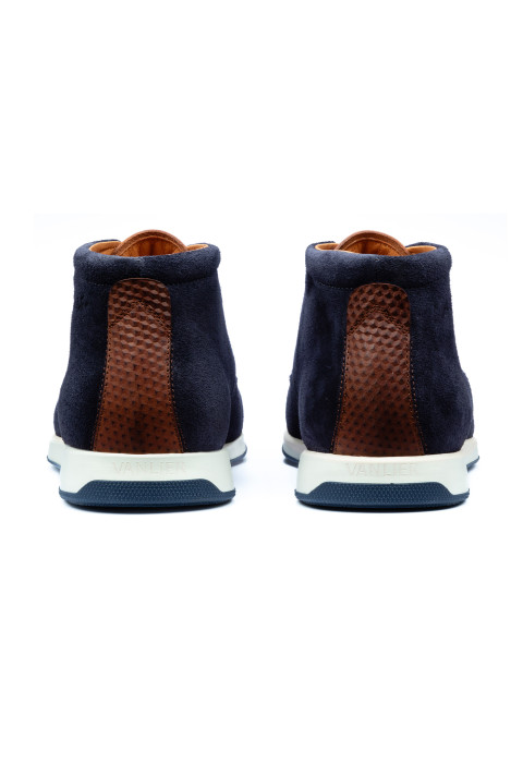 Blauw suède Ticino halfhoge veterschoen