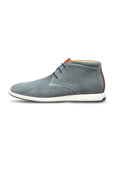 Grijs blauw suède Ticino halfhoge veterschoen