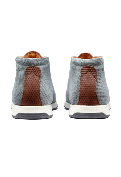 Grijs blauw suède Ticino halfhoge veterschoen
