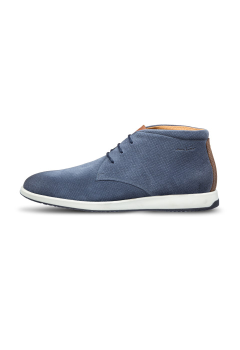 Metal Blauw suède Ticino halfhoge veterschoen 