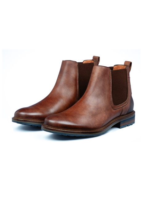 Licht cognac gladleren Monti chelsea boot
