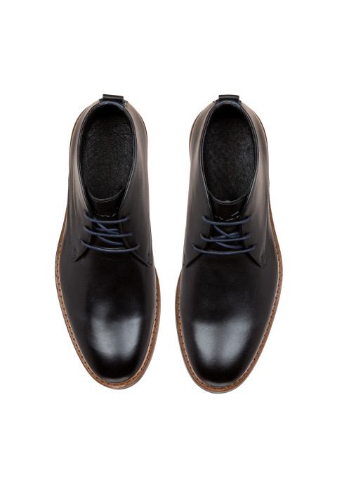  Navy gladleren Boston boot