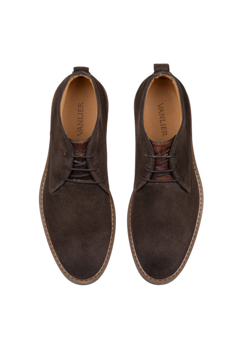 Donker bruin suede Boston boot